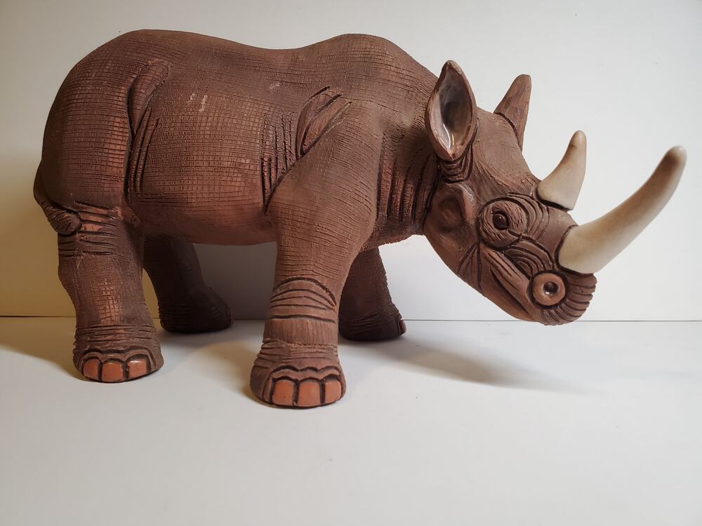 Rhino - Casals of Peru Ceramic Figurine - 4"